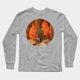 Autumn park Scene with Warm Orange Colours Long Sleeve T-Shirt